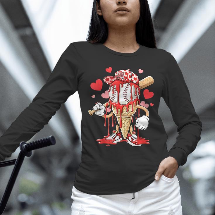 Kids Baseball Drip Ice Cream Apparel Kids Boys Valentine Unisex Long Sleeve T-Shirt Kids Baseball Drip Ice Cream Apparel Kids Boys Valentine Unisex Long Sleeve T-Shirt