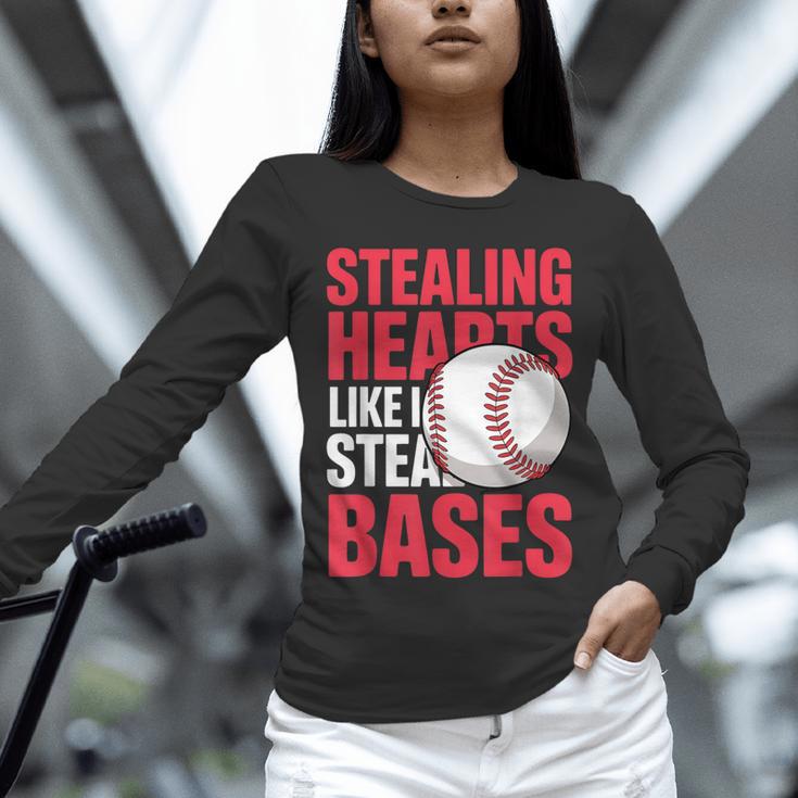 Kids Stealing Hearts Like I Steal Bases Cute Baseball Boys Unisex Long Sleeve T-Shirt Kids Stealing Hearts Like I Steal Bases Cute Baseball Boys Unisex Long Sleeve T-Shirt