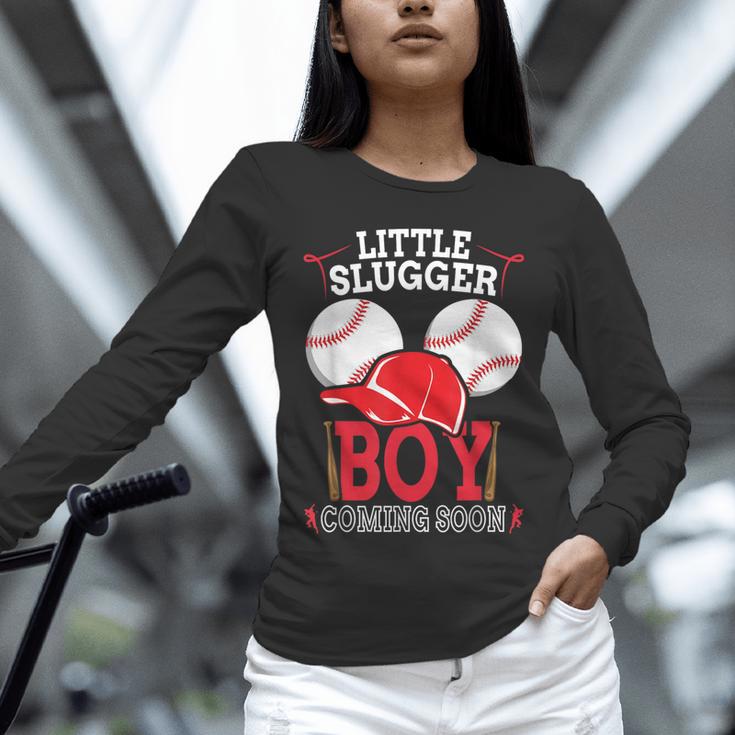 Little Slugger Boy Coming Soon Baby Announcement Baseball Unisex Long Sleeve T-Shirt Little Slugger Boy Coming Soon Baby Announcement Baseball Unisex Long Sleeve T-Shirt