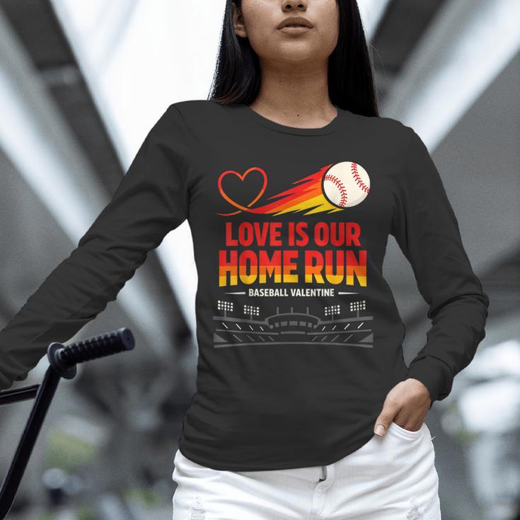 Love Is Our Home Run Baseball Valentine Couple Unisex Long Sleeve T-Shirt Love Is Our Home Run Baseball Valentine Couple Unisex Long Sleeve T-Shirt