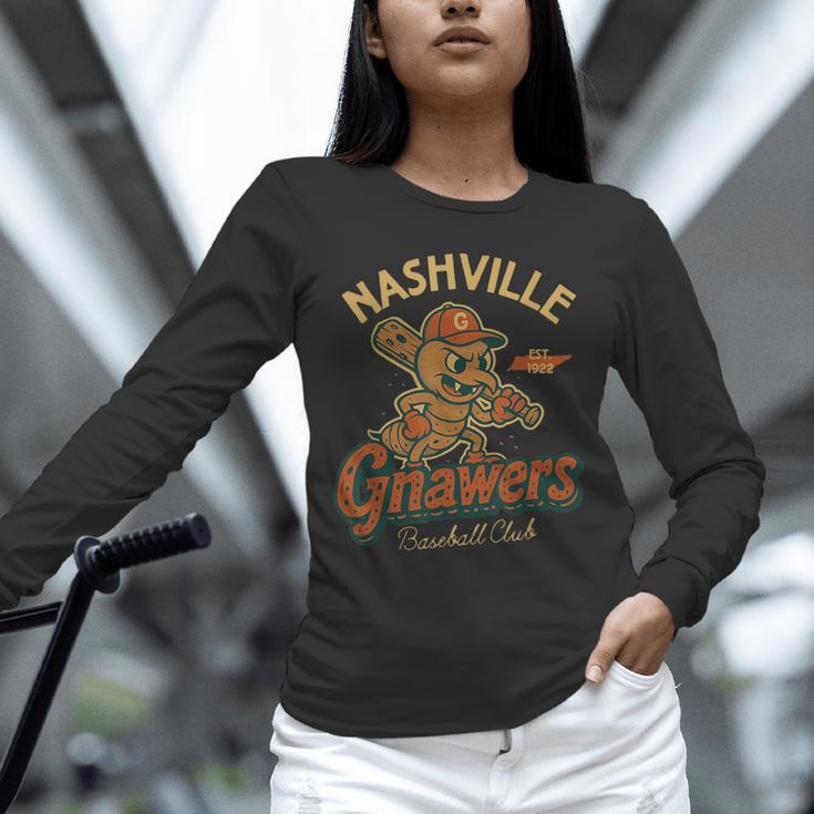 Nashville Gnawers Retro Minor League Baseball Unisex Long Sleeve T-Shirt Nashville Gnawers Retro Minor League Baseball Unisex Long Sleeve T-Shirt