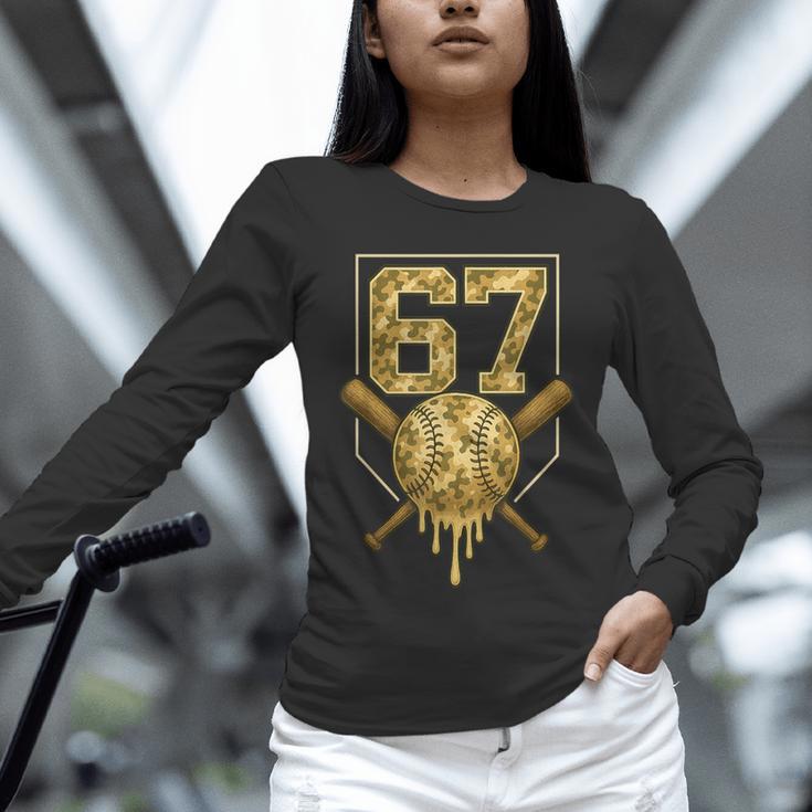 Number 67 Baseball Drip Camo Six Seven Meme Boys Kids Unisex Long Sleeve T-Shirt Number 67 Baseball Drip Camo Six Seven Meme Boys Kids Unisex Long Sleeve T-Shirt