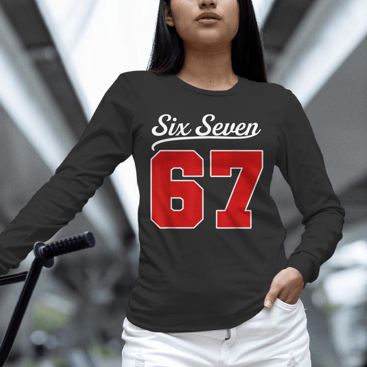 Number 67 Numbered Six Seven Baseball Jersey Style Team 67 Unisex Long Sleeve T-Shirt