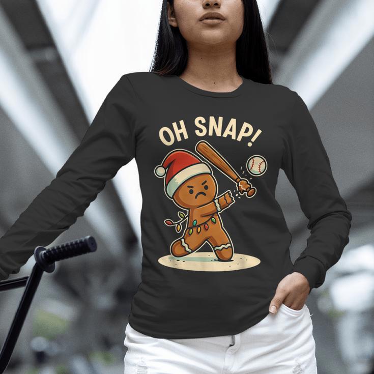 Oh Snap Gingerbreadman Baseball Christmas Men Boys Toddlers Unisex Long Sleeve T-Shirt Oh Snap Gingerbreadman Baseball Christmas Men Boys Toddlers Unisex Long Sleeve T-Shirt