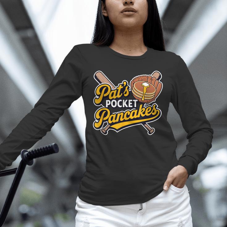 Pat's Pocket Pancakes Baseball Glove Stack Syrup Unisex Long Sleeve T-Shirt