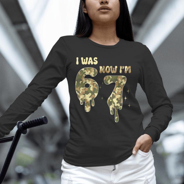 Retro I Was 6 Now I'm 7 Camo 67 Ice Cream Drip Baseball Unisex Long Sleeve T-Shirt Retro I Was 6 Now I'm 7 Camo 67 Ice Cream Drip Baseball Unisex Long Sleeve T-Shirt