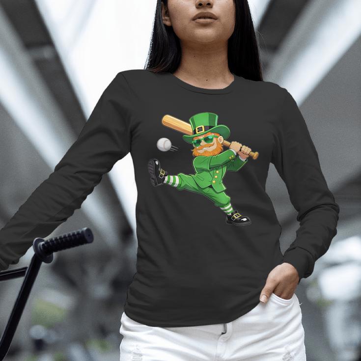 Retro Leprechaun Baseball St Patricks Day Sport Men Boy Kids Unisex Long Sleeve T-Shirt