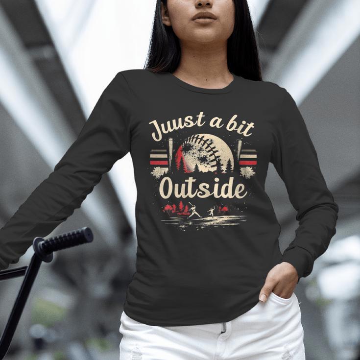 Retro Quote Just a Bit Outside Baseball Vintage Unisex Long Sleeve T-Shirt Retro Quote Just a Bit Outside Baseball Vintage Unisex Long Sleeve T-Shirt