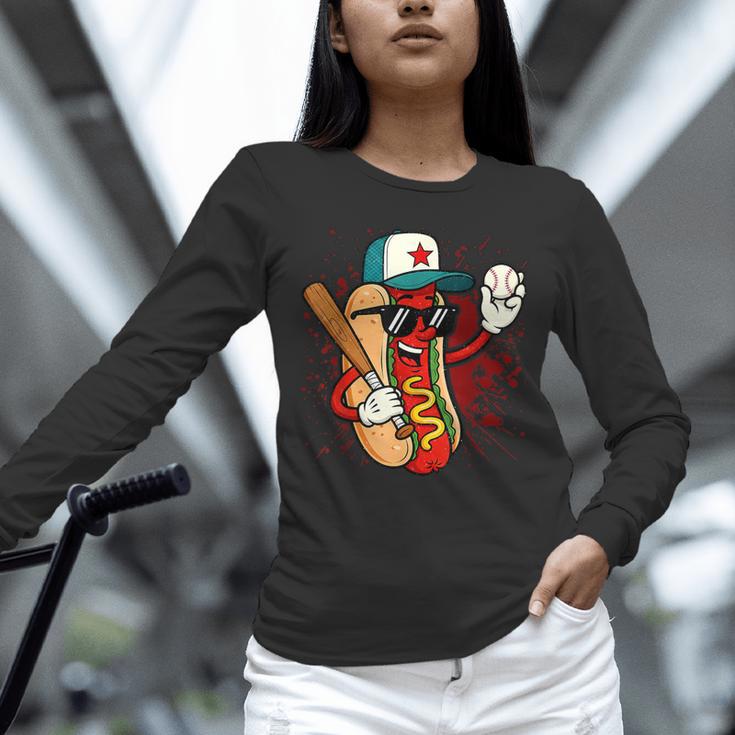 Retro Vintage Baseball Hot Dogs Unisex Long Sleeve T-Shirt Retro Vintage Baseball Hot Dogs Unisex Long Sleeve T-Shirt