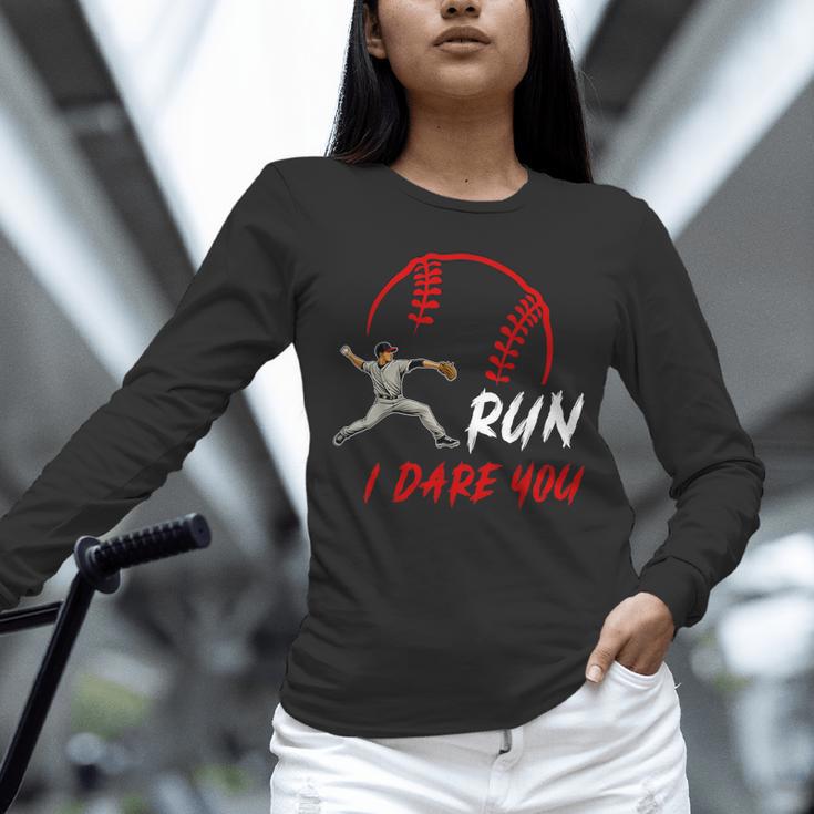 Run Steal I Dare You Humor Baseball Catcher Vintage Unisex Long Sleeve T-Shirt Run Steal I Dare You Humor Baseball Catcher Vintage Unisex Long Sleeve T-Shirt