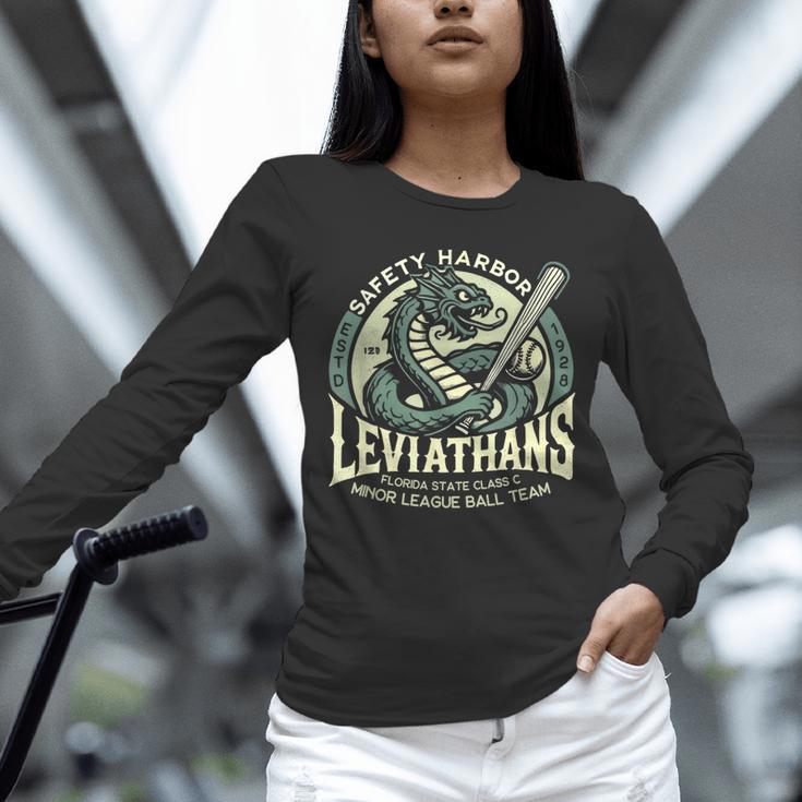 Safety Harbor Leviathans Retro Baseball Monster Unisex Long Sleeve T-Shirt