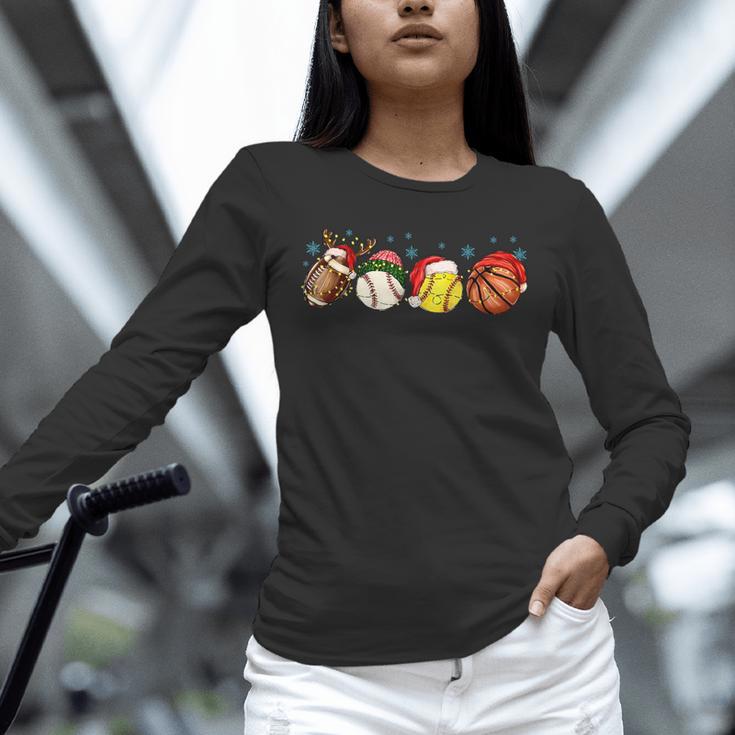 Santa Sports Boys Xmas Baseball Football Softball Basketball Unisex Long Sleeve T-Shirt Santa Sports Boys Xmas Baseball Football Softball Basketball Unisex Long Sleeve T-Shirt