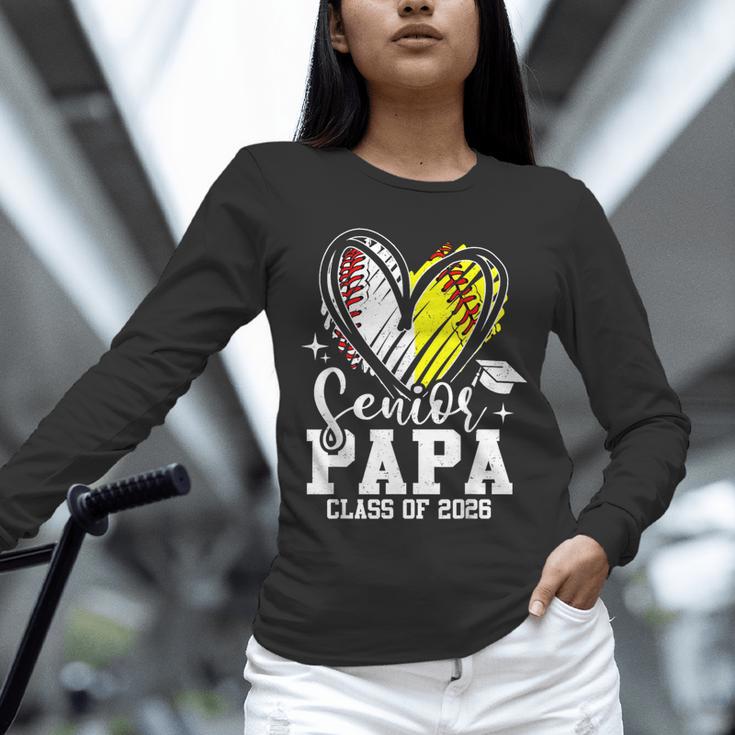 Senior Papa Class Of 2026 Baseball Softball Graduation Heart Unisex Long Sleeve T-Shirt Senior Papa Class Of 2026 Baseball Softball Graduation Heart Unisex Long Sleeve T-Shirt