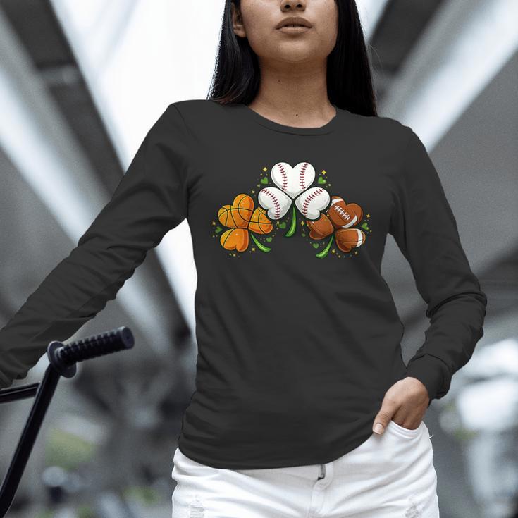 Shamrock Baseball Basketball Football St Patricks Day Unisex Long Sleeve T-Shirt