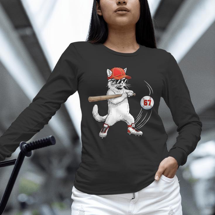 Six Seven 67 Baseball Cat Birthday Men Kids Boys Unisex Long Sleeve T-Shirt