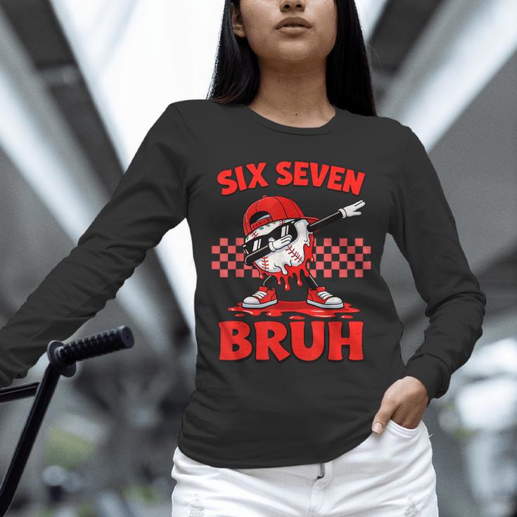 Six Seven 67 Bruh Baseball Valentine’s Day Teens Boys Kids Unisex Long Sleeve T-Shirt Six Seven 67 Bruh Baseball Valentine’s Day Teens Boys Kids Unisex Long Sleeve T-Shirt