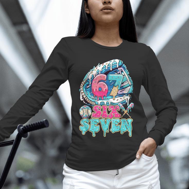 Six Seven 67 Ice Cream Drip Baseball For Boy Kids Youth Unisex Long Sleeve T-Shirt Six Seven 67 Ice Cream Drip Baseball For Boy Kids Youth Unisex Long Sleeve T-Shirt