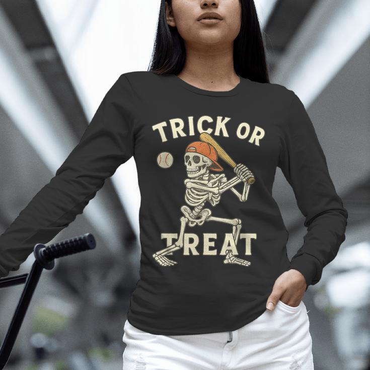 Skeleton Baseball Halloween Costume Men Boys Kids Tee Unisex Long Sleeve T-Shirt