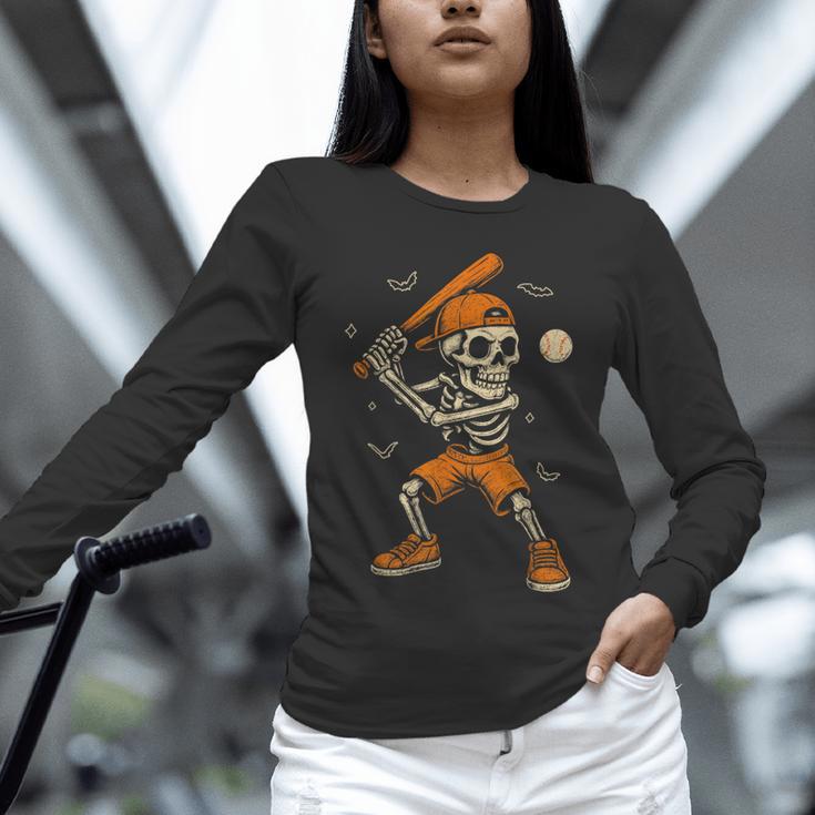 Skeleton Baseball Player Costume Halloween Men Boys Unisex Long Sleeve T-Shirt Skeleton Baseball Player Costume Halloween Men Boys Unisex Long Sleeve T-Shirt