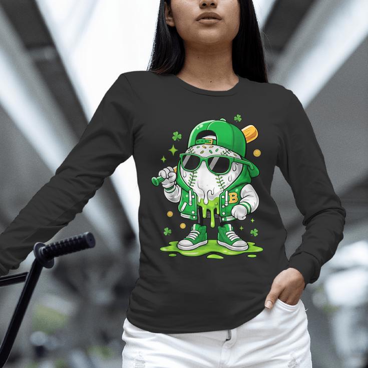 St Patrick Day Baseball Drip Ice Cream Men Boys Kids Unisex Long Sleeve T-Shirt