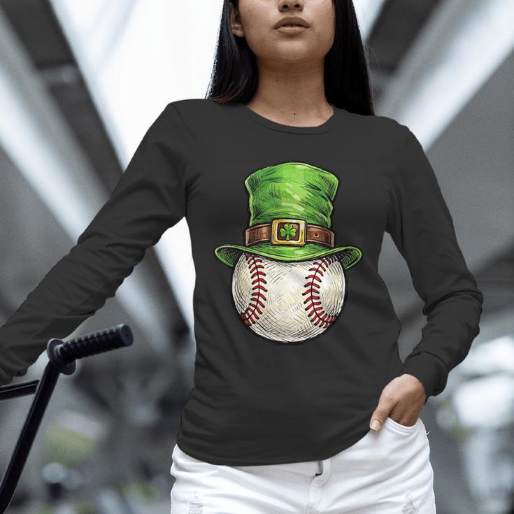 St Patricks Day Baseball Player Leprechaun Hat Men Boys Kids Unisex Long Sleeve T-Shirt