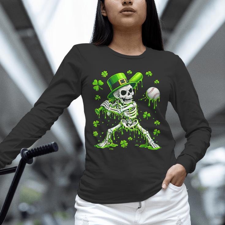 St Patricks Day Baseball Skeleton Irish Leprechaun Hat Boys Unisex Long Sleeve T-Shirt St Patricks Day Baseball Skeleton Irish Leprechaun Hat Boys Unisex Long Sleeve T-Shirt