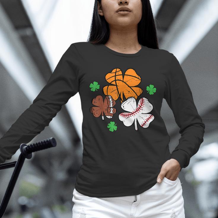 St Patricks Day Shamrock Basketball Baseball Men Boys Kids Unisex Long Sleeve T-Shirt