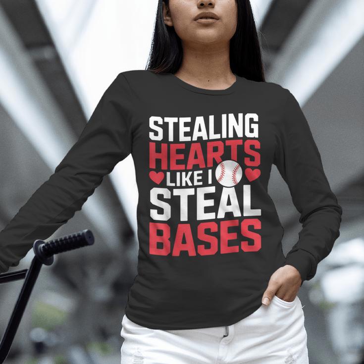Stealing Hearts Like I Steal Bases Cute Baseball Kids Unisex Long Sleeve T-Shirt Stealing Hearts Like I Steal Bases Cute Baseball Kids Unisex Long Sleeve T-Shirt