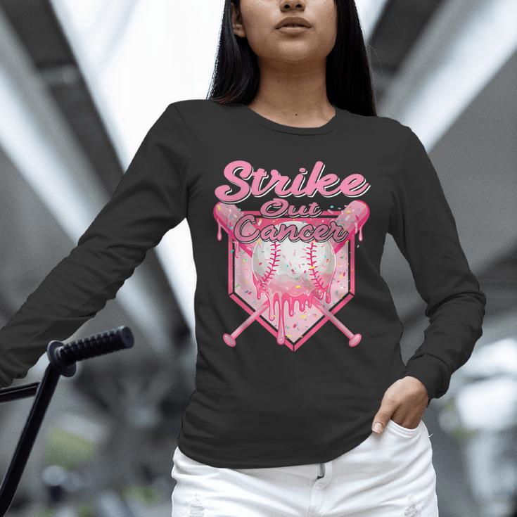 Strike Out Breast Cancer Baseball Drip For Boys Youth Unisex Long Sleeve T-Shirt Strike Out Breast Cancer Baseball Drip For Boys Youth Unisex Long Sleeve T-Shirt