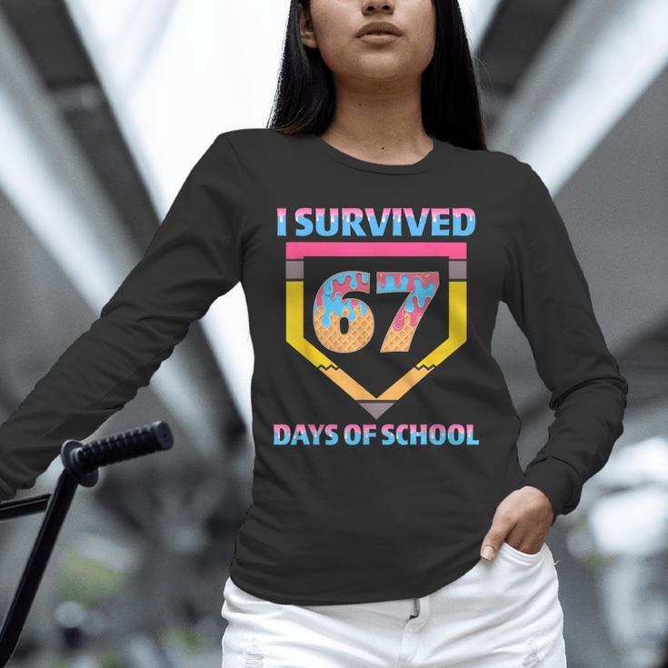 I Survived 67 Days Of School Baseball Trend For Boys Girls Unisex Long Sleeve T-Shirt I Survived 67 Days Of School Baseball Trend For Boys Girls Unisex Long Sleeve T-Shirt