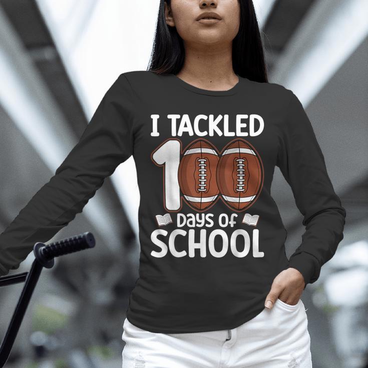 I Tackled 100 Days Of School Baseball Player Kids Teacher Unisex Long Sleeve T-Shirt I Tackled 100 Days Of School Baseball Player Kids Teacher Unisex Long Sleeve T-Shirt
