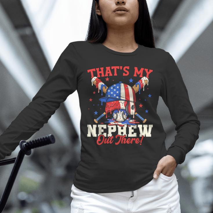 That's My Nephew Out There Baseball Cream Drip Crossed Bat Unisex Long Sleeve T-Shirt