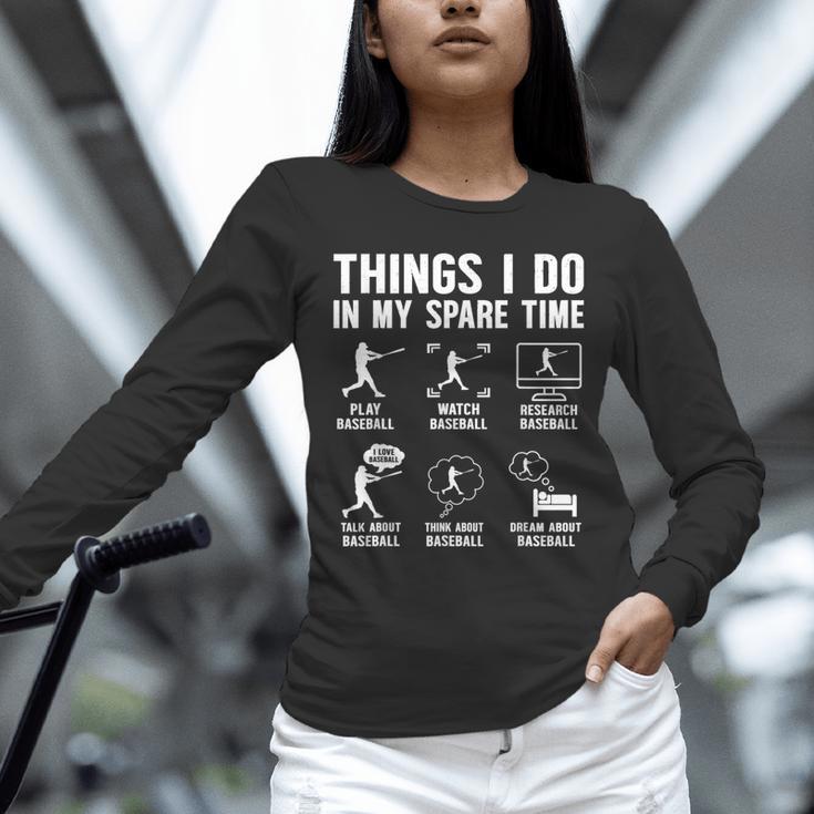 Things I Do In My Spare Time Baseball Lovers Kids Boys Unisex Long Sleeve T-Shirt