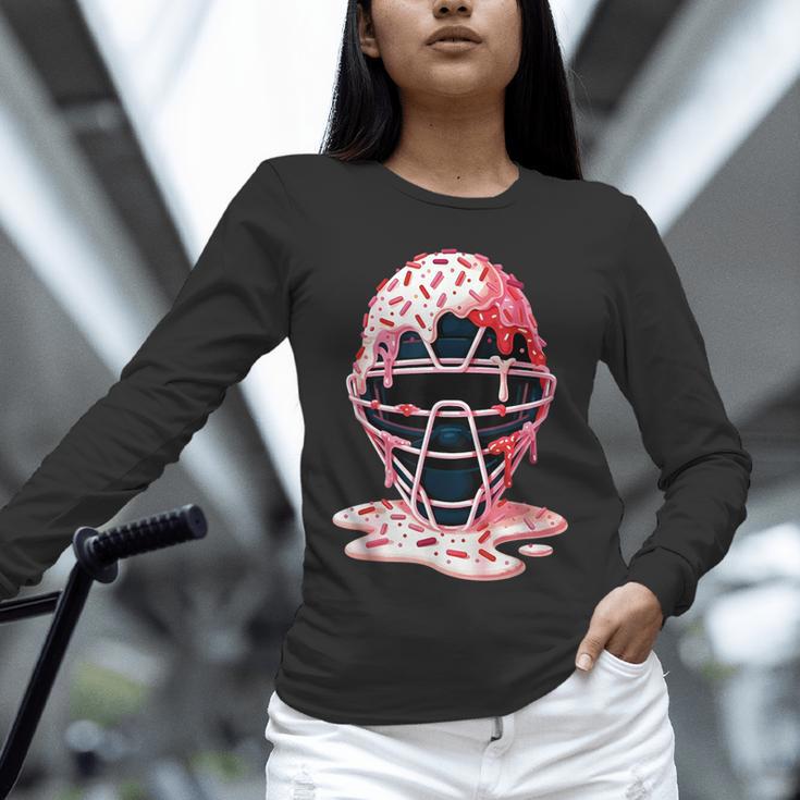 Valentine Baseball Catcher Mask Ice Cream Drip Tee For Boys Unisex Long Sleeve T-Shirt Valentine Baseball Catcher Mask Ice Cream Drip Tee For Boys Unisex Long Sleeve T-Shirt
