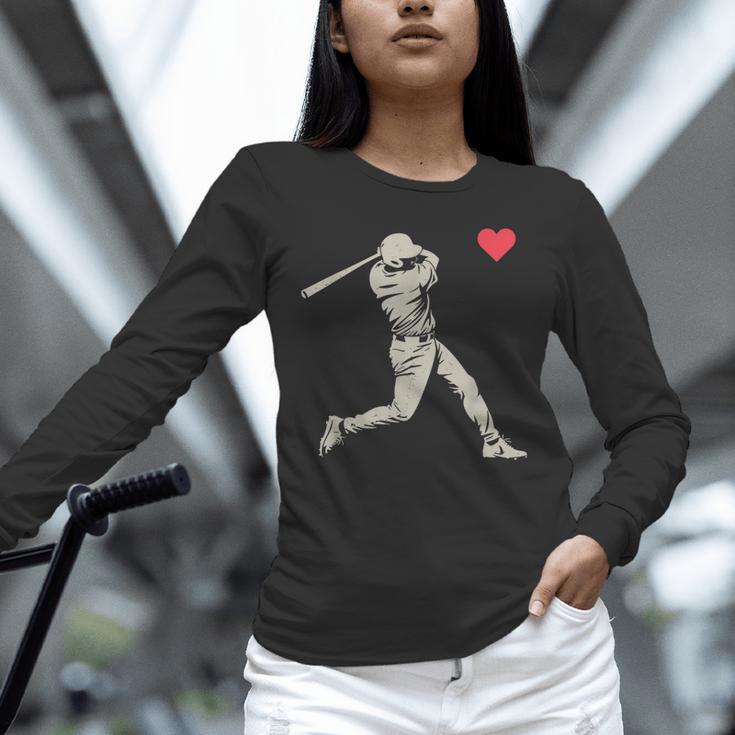 Valentines Day Baseball Batter Silhouette Heart Men Boy Kids Unisex Long Sleeve T-Shirt Valentines Day Baseball Batter Silhouette Heart Men Boy Kids Unisex Long Sleeve T-Shirt