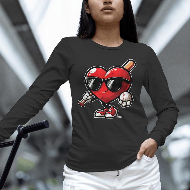 Valentines Day Baseball Heart Bat Sunglasses Men Boys Kids Unisex Long Sleeve T-Shirt Valentines Day Baseball Heart Bat Sunglasses Men Boys Kids Unisex Long Sleeve T-Shirt
