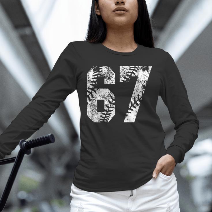Vintage Baseball Number 67 Jersey Player Uniform Unisex Long Sleeve T-Shirt Vintage Baseball Number 67 Jersey Player Uniform Unisex Long Sleeve T-Shirt