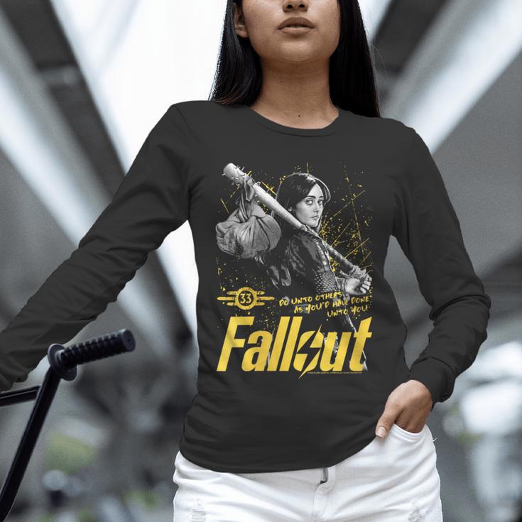 Women's Fallout TV Series Lucy Do Unto Others Baseball Bat Gamer Unisex Long Sleeve T-Shirt Women's Fallout TV Series Lucy Do Unto Others Baseball Bat Gamer Unisex Long Sleeve T-Shirt