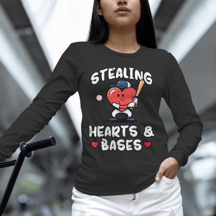 Women's Valentines Day Baseball Stealing Hearts Bases Boys Kids Men Unisex Long Sleeve T-Shirt Women's Valentines Day Baseball Stealing Hearts Bases Boys Kids Men Unisex Long Sleeve T-Shirt