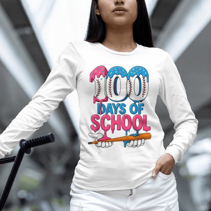 100 Days Of School Baseball Drip Bat 100th Day Of School Boy Unisex Long Sleeve T-Shirt 100 Days Of School Baseball Drip Bat 100th Day Of School Boy Unisex Long Sleeve T-Shirt