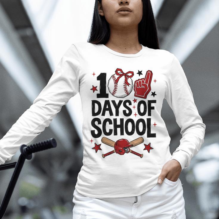 100 Days Of School Coquette Bow Baseball 100th Day Girl Kid Unisex Long Sleeve T-Shirt 100 Days Of School Coquette Bow Baseball 100th Day Girl Kid Unisex Long Sleeve T-Shirt