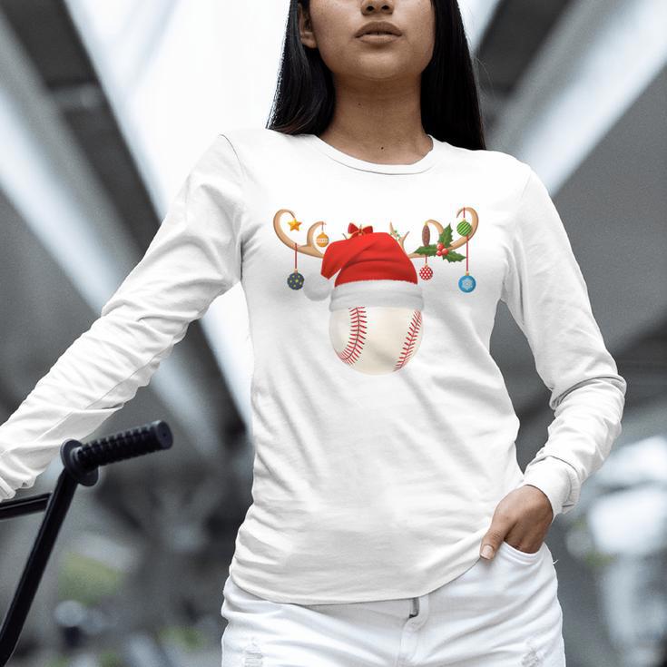 Baseball Christmas Reindeer Santa Hat Sports Player Xmas Unisex Long Sleeve T-Shirt Baseball Christmas Reindeer Santa Hat Sports Player Xmas Unisex Long Sleeve T-Shirt