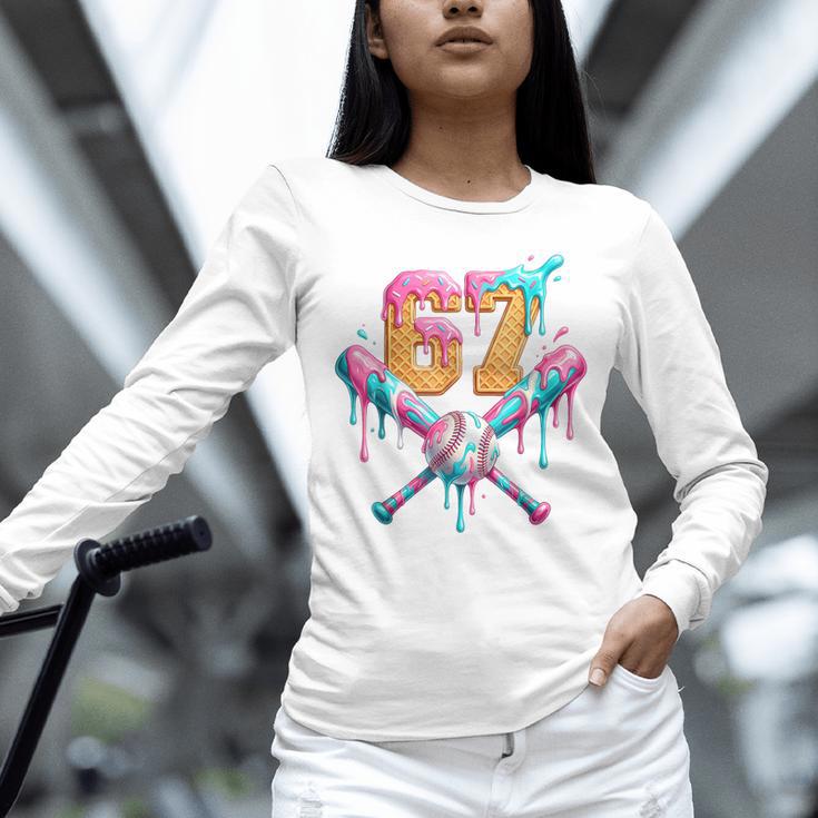 Baseball Drip 67 Six Seven Number 67 Player 67th Birthday Unisex Long Sleeve T-Shirt