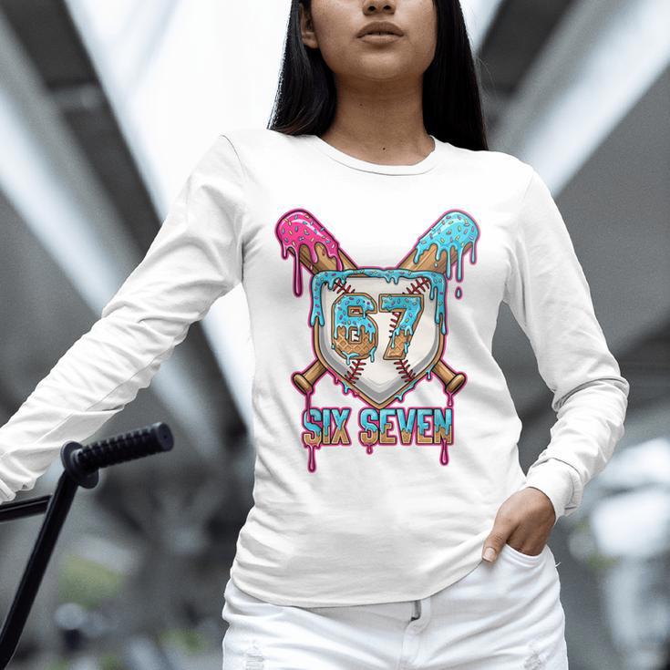 Baseball Drip Number 67 Player 6-7 Six Seven Meme Gen Alpha Unisex Long Sleeve T-Shirt Baseball Drip Number 67 Player 6-7 Six Seven Meme Gen Alpha Unisex Long Sleeve T-Shirt