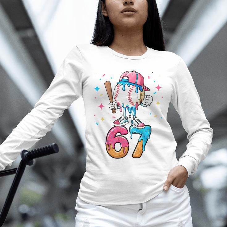 Baseball Drip Number 67 Six Seven Meme Ice Cream Dripping Unisex Long Sleeve T-Shirt Baseball Drip Number 67 Six Seven Meme Ice Cream Dripping Unisex Long Sleeve T-Shirt