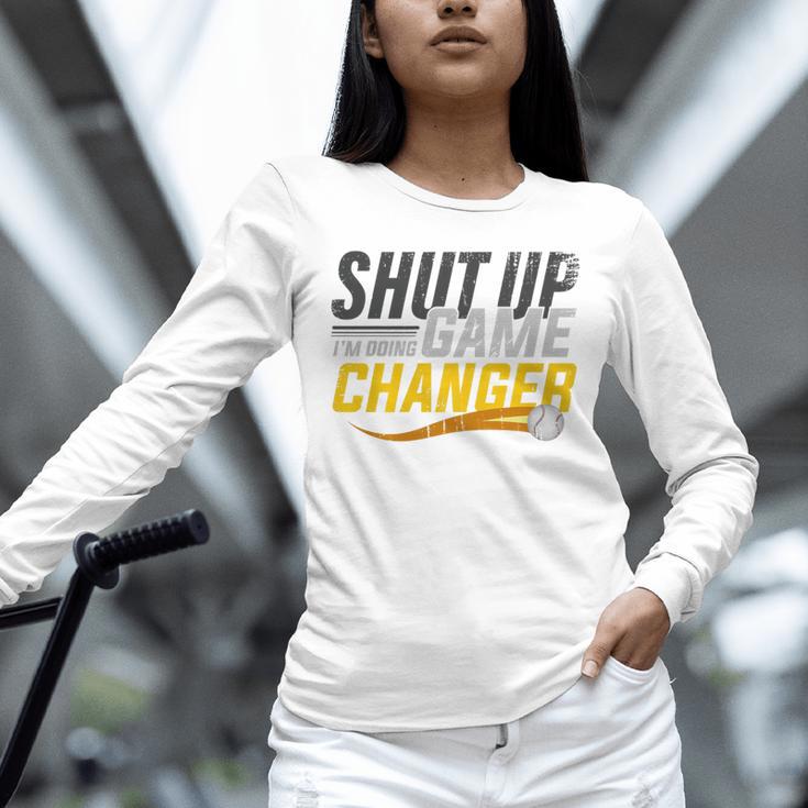 Baseball Fan Shut Up I'm Doing Game Changer Premium Tri-Blend Unisex Long Sleeve T-Shirt