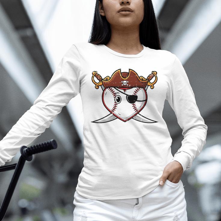 Baseball Heart Pirate Hat Crossed Swords Men Boys Kids Youth Premium Tri-Blend Unisex Long Sleeve T-Shirt Baseball Heart Pirate Hat Crossed Swords Men Boys Kids Youth Premium Tri-Blend Unisex Long Sleeve T-Shirt