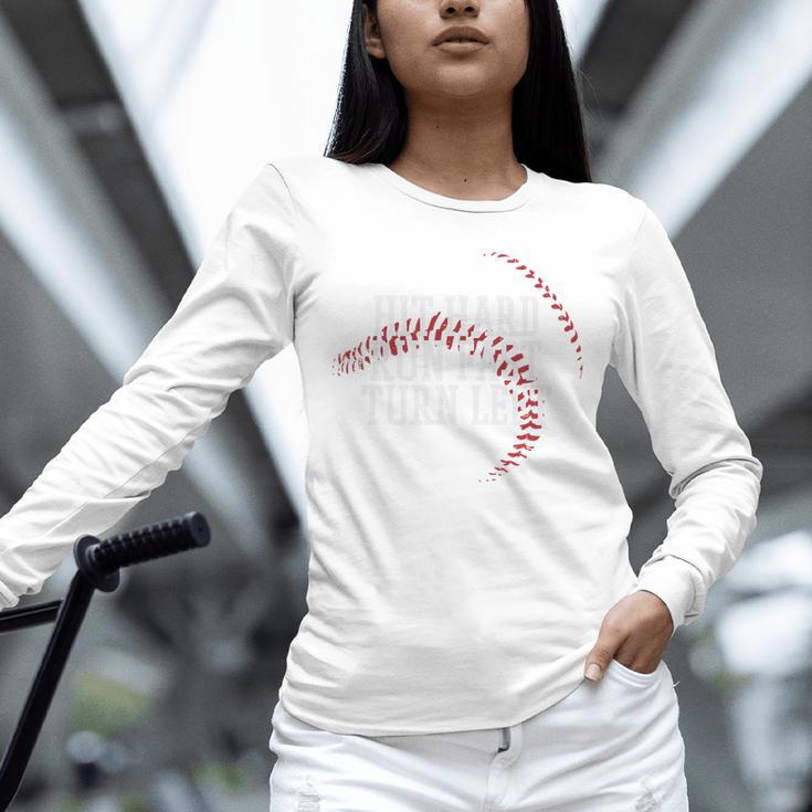Baseball Hit Hard Run Fast Turn Left Men Boys Kid Teen Youth Premium Tri-Blend Unisex Long Sleeve T-Shirt Baseball Hit Hard Run Fast Turn Left Men Boys Kid Teen Youth Premium Tri-Blend Unisex Long Sleeve T-Shirt