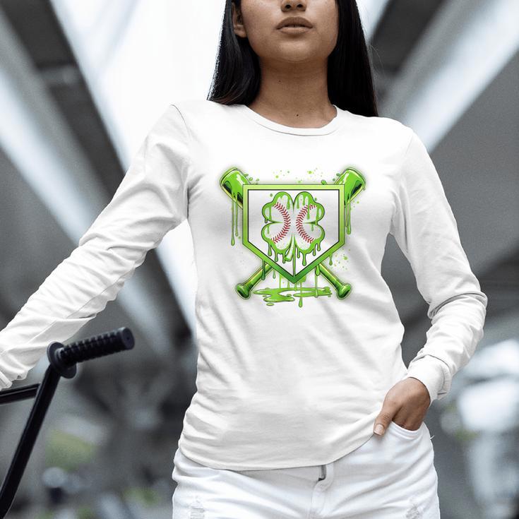 Baseball Icecream St Patrick's Day Lucky Charm Shamrock Drip Unisex Long Sleeve T-Shirt Baseball Icecream St Patrick's Day Lucky Charm Shamrock Drip Unisex Long Sleeve T-Shirt