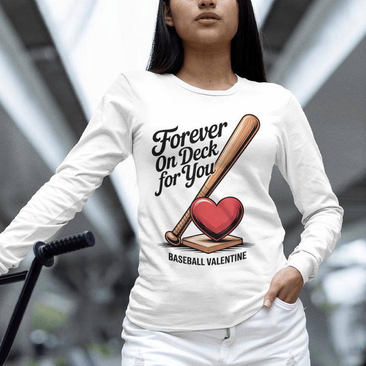 Baseball Valentine Forever On Deck For You Tee Unisex Long Sleeve T-Shirt